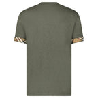 Burberry 'Ellison' Organic Cotton Check Sleeve Dark Green