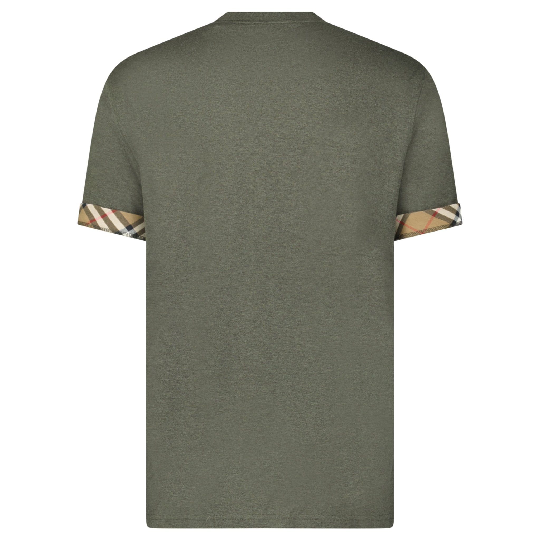 Burberry 'Ellison' Organic Cotton Check Sleeve Dark Green