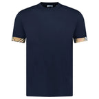 Burberry 'Ellison' Organic Cotton Check Sleeve Navy