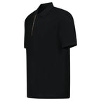 Burberry 'Hartford' Check Placket Zip Polo Black