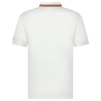 Burberry ‘Hartford’ Striped Check Short Sleeve Polo in White