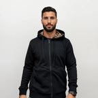 Burberry 'Hove' check Hood Embroidery Logo Hoodie Zip Sweatshirt Black