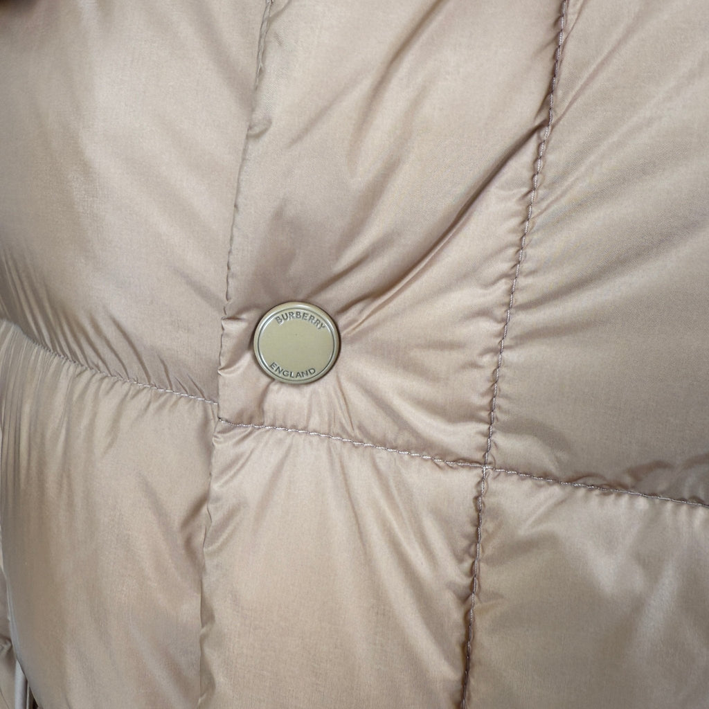 Burberry 'Leeds' Detachable Sleeve Hooded Down Jacket Warm Honey