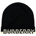 Burberry Logo Wool Beanie in Black & White