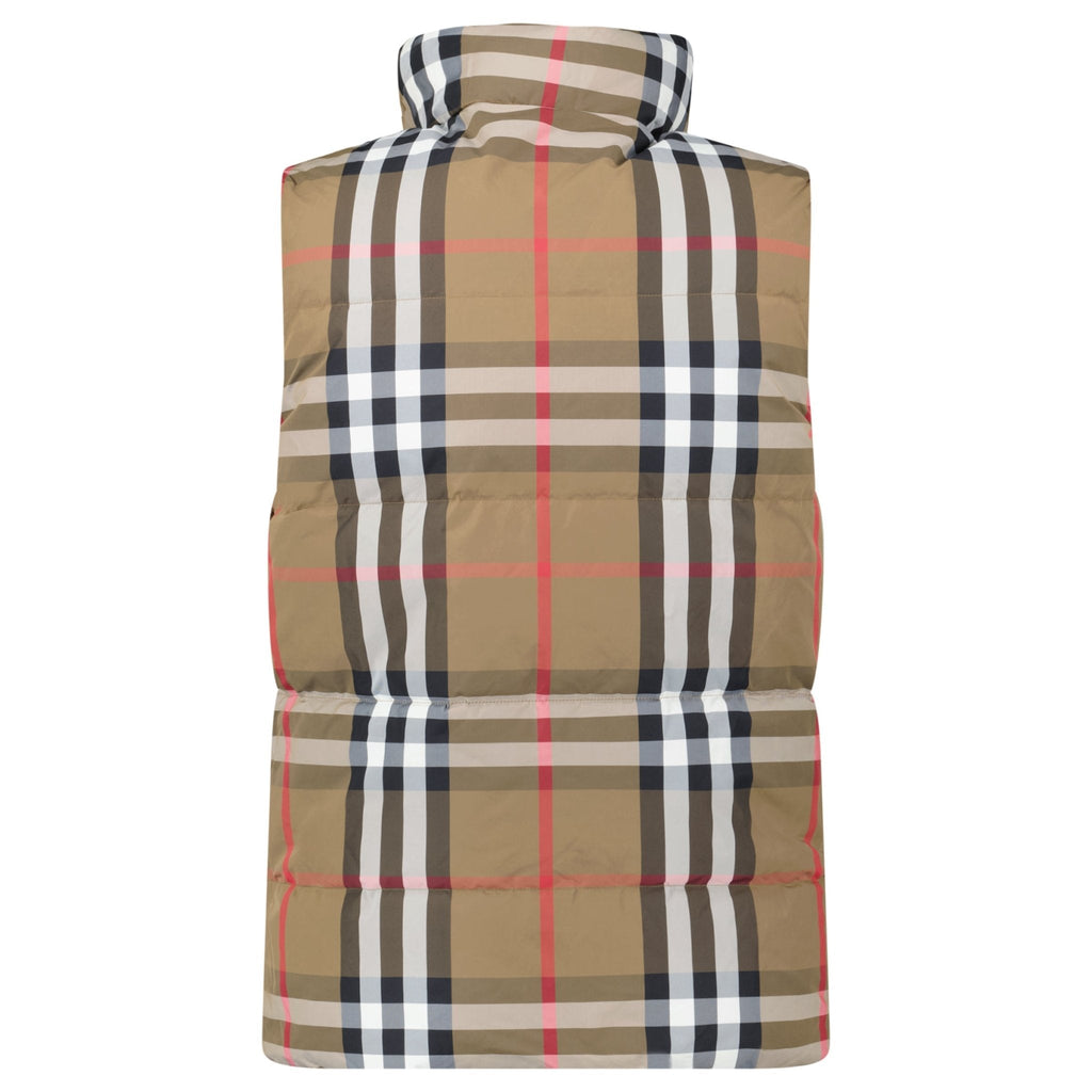 Burberry 'Lowick' Reversible Down Gilet Black & Check
