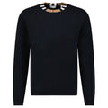 Burberry 'Noland' Knitted Wool/ Cashmere Jumper Check Neck Black