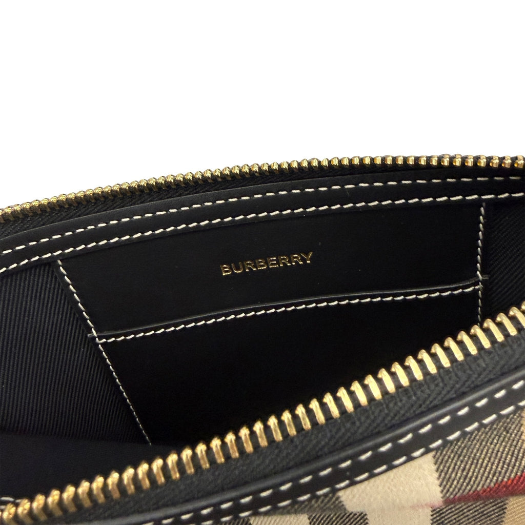 Burberry Peyton Check Wristlet Taupe Brown