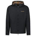 Burberry 'Stanford' Zip-Up Check Reversible Hooded Jacket Black & Check