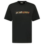 Burberry Check Logo Embroidered T-Shirt Black