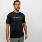 Burberry Check Logo Embroidered T-Shirt Black