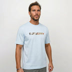 Burberry Check Logo Embroidered T-Shirt Light Blue