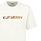 Burberry Check Logo Embroidered T-Shirt White