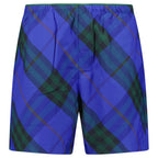 Burberry Check Swim Shorts Blue