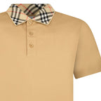 Burberry 'Cody' Check Short Sleeve Polo Shirt in Beige