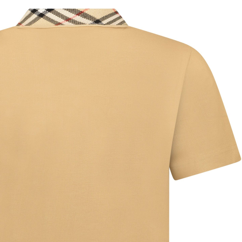 Burberry 'Cody' Check Short Sleeve Polo Shirt in Beige