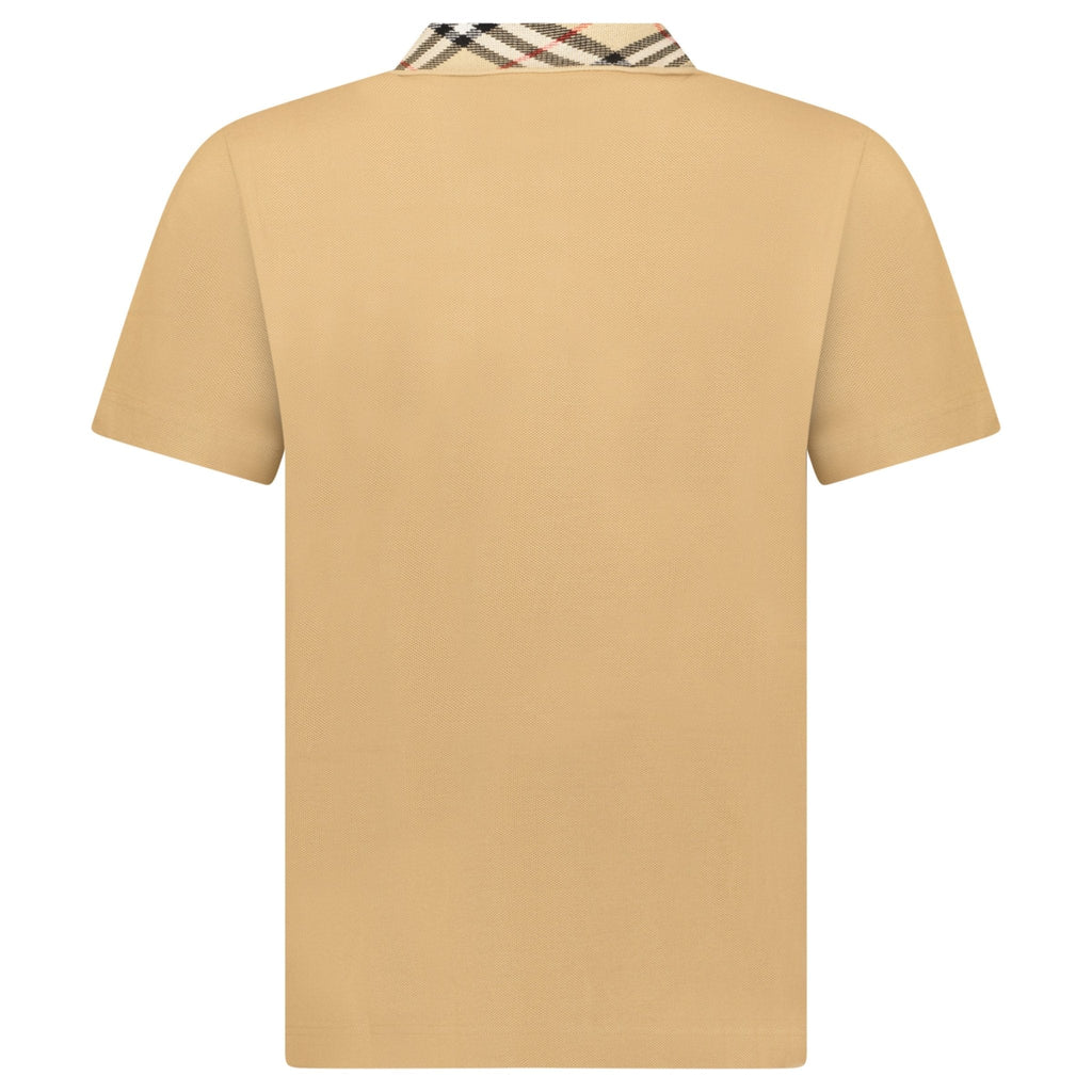 Burberry 'Cody' Check Short Sleeve Polo Shirt in Beige