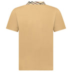 Burberry 'Cody' Check Short Sleeve Polo Shirt in Beige
