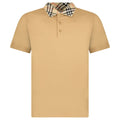 Burberry 'Cody' Check Short Sleeve Polo Shirt in Beige