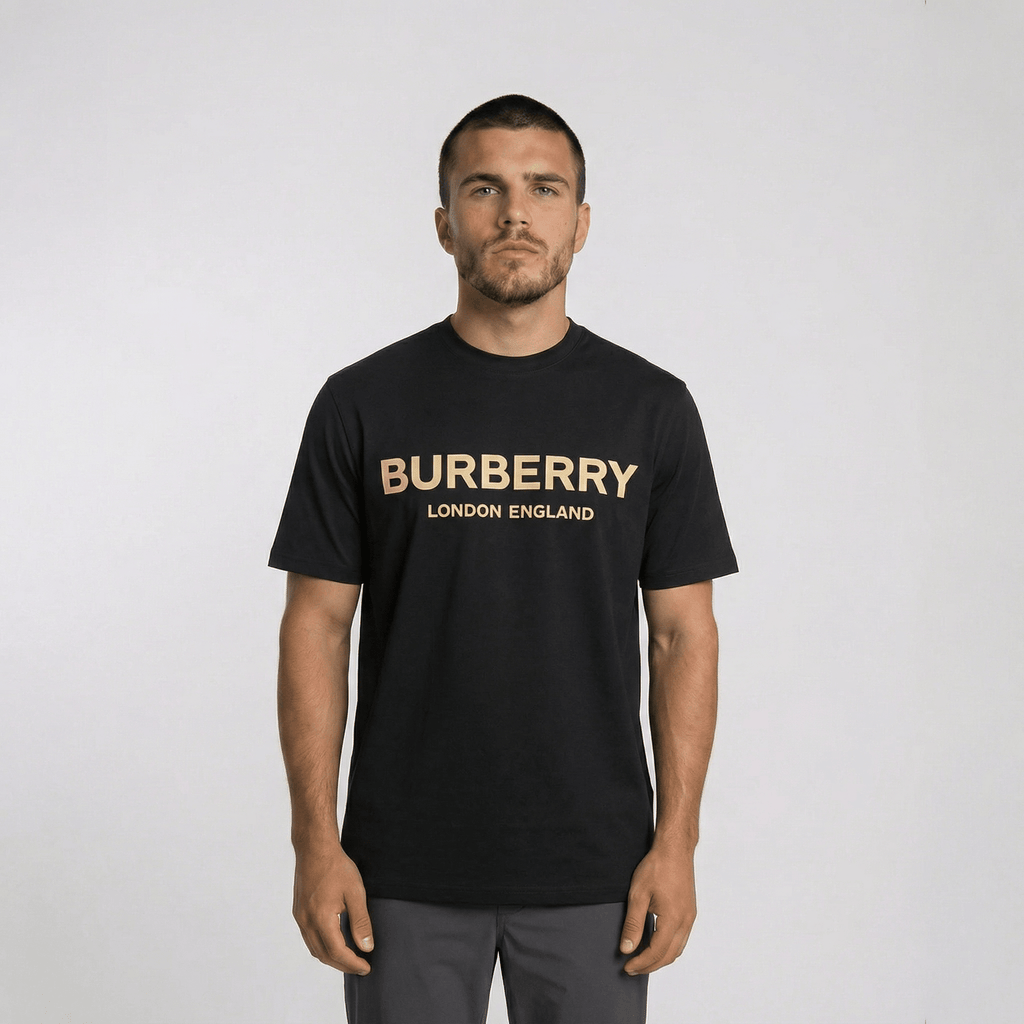 Burberry 'Ellison' Logo Print T-Shirt Black