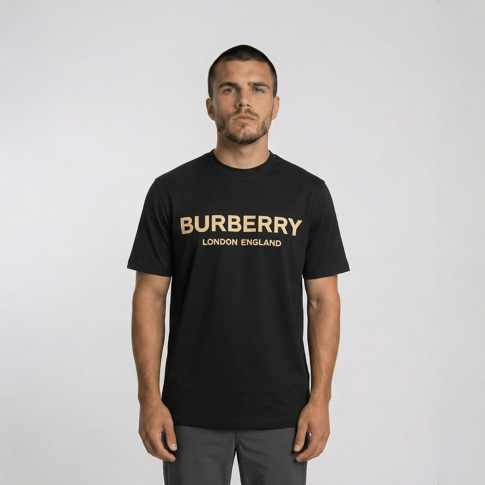 Burberry 'Ellison' Logo Print T-Shirt Black