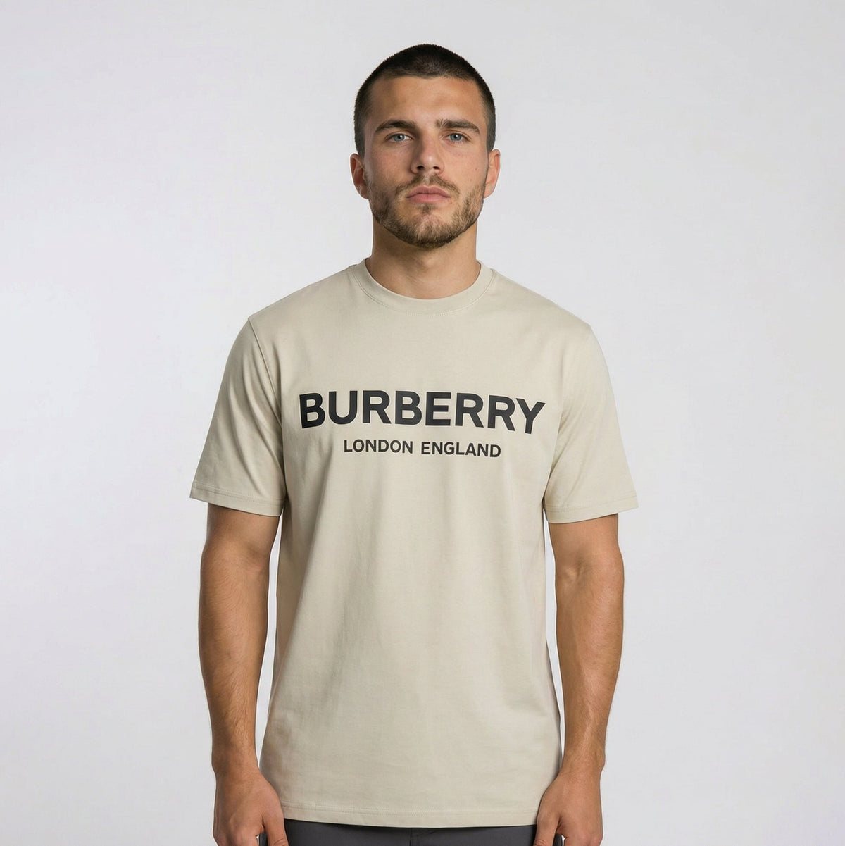 Burberry 'Ellison' Logo Print T-Shirt Lichen
