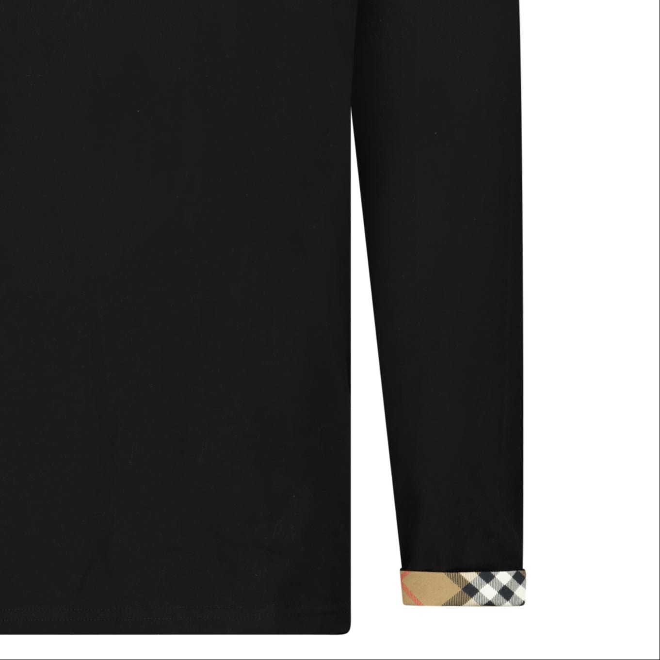 Burberry ‘Ellison’ Organic Cotton Check Long Sleeve T-Shirt in Black