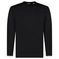 Burberry ‘Ellison’ Organic Cotton Check Long Sleeve T-Shirt in Black
