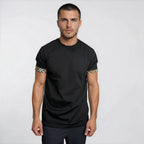 Burberry 'Ellison' Organic Cotton Check Sleeve Black