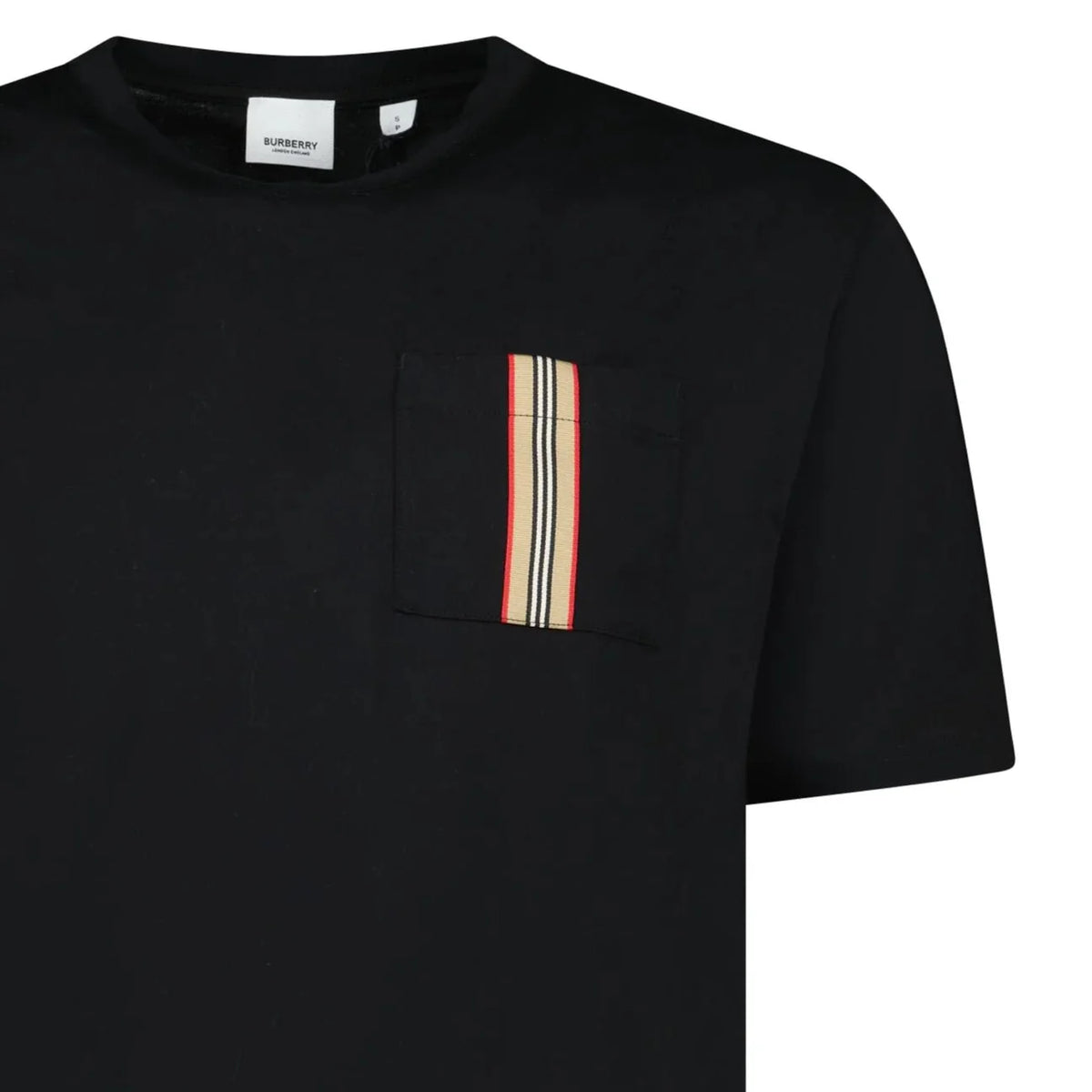 Burberry 'Ellison' Stripe Embroidery T-Shirt Black