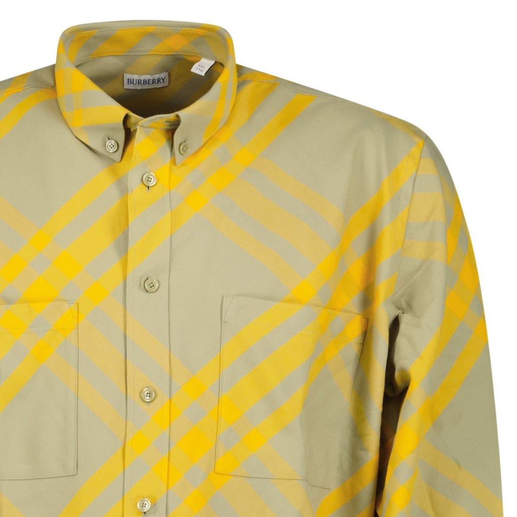 Burberry Eydon Check Shirt in Yellow and Light Green