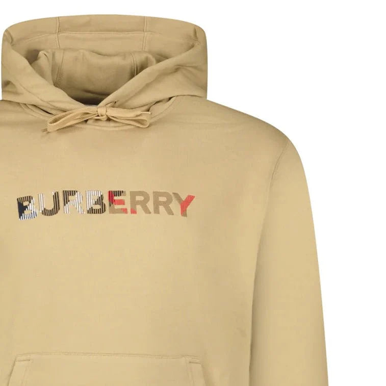 Burberry ‘Farley’ Logo Embroidered Hoodie in Archive Beige