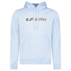 Burberry ‘Farley’ Logo Embroidered Hoodie in Light Blue