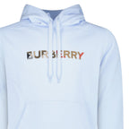 Burberry ‘Farley’ Logo Embroidered Hoodie in Light Blue