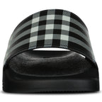 Burberry Furley Check Canvas Sliders Black & White