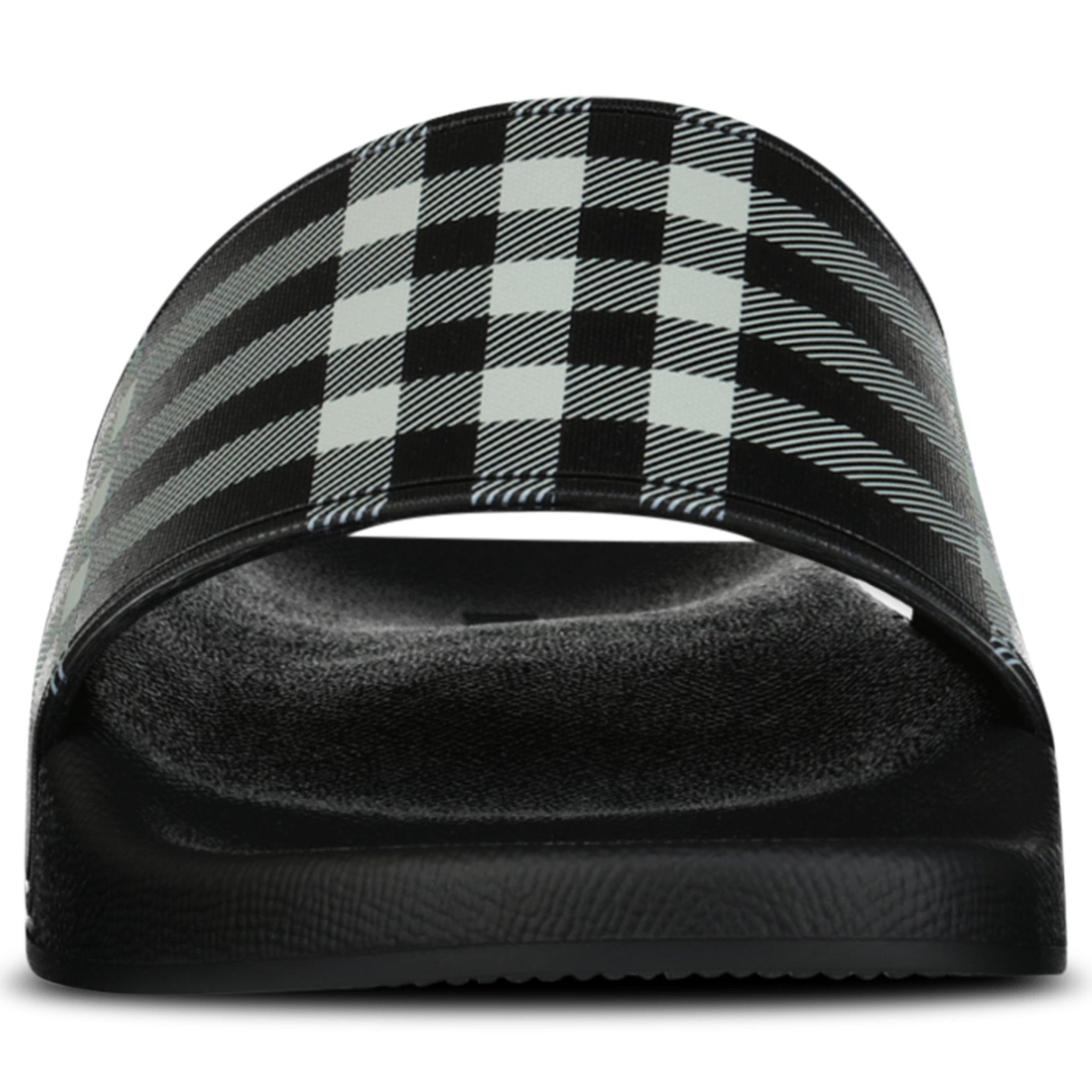 Burberry Furley Check Canvas Sliders Black & White