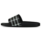 Burberry Furley Check Canvas Sliders Black & White