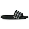 Burberry Furley Check Canvas Sliders Black & White