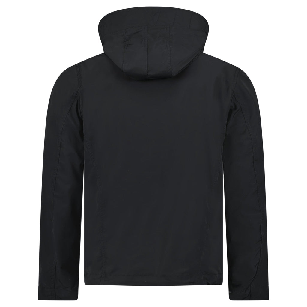 Burberry 'Hargrave' Zip-Up Logo Hooded Rain Jacket Black