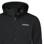 Burberry 'Hargrave' Zip-Up Logo Hooded Rain Jacket Black