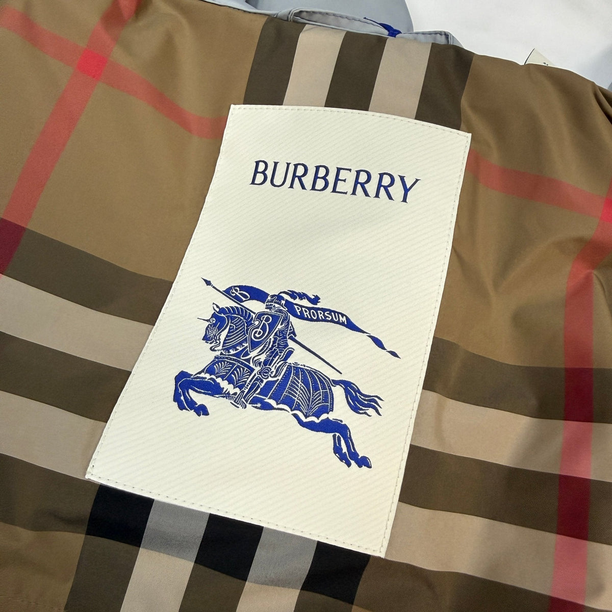 Burberry 'Hargrave' Zip-Up Logo Hooded Rain Jacket Gale Grey