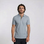 Burberry 'Hartford' Check Placket Polo Gale Blue