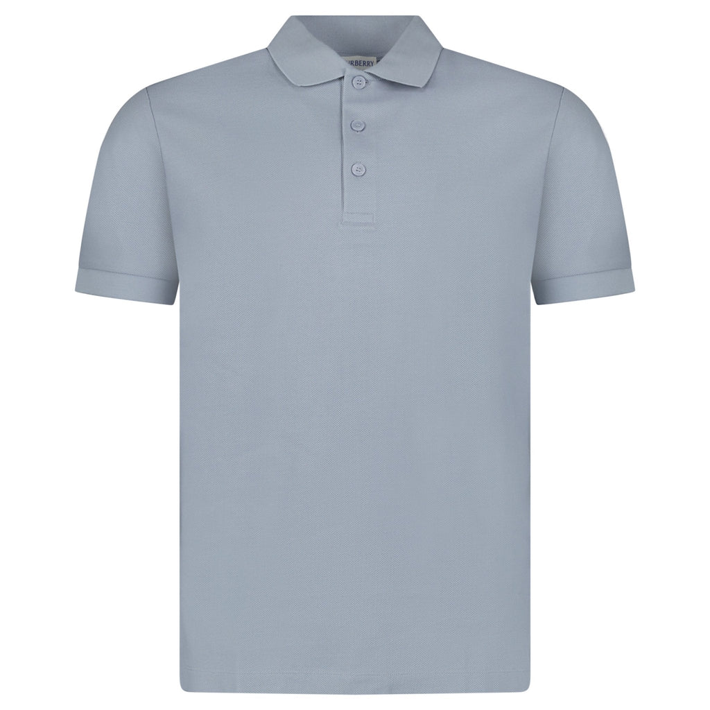 Burberry 'Hartford' Check Placket Polo Gale Blue