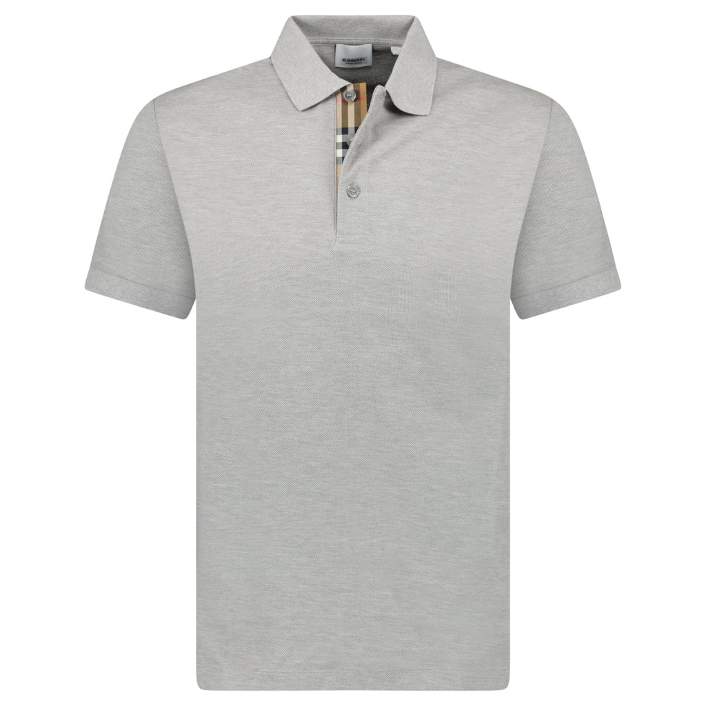Burberry 'Hartford' Check Placket Polo Grey