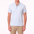 Burberry 'Hartford' Check Placket Polo Light Blue