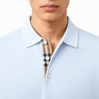 Burberry 'Hartford' Check Placket Polo Light Blue