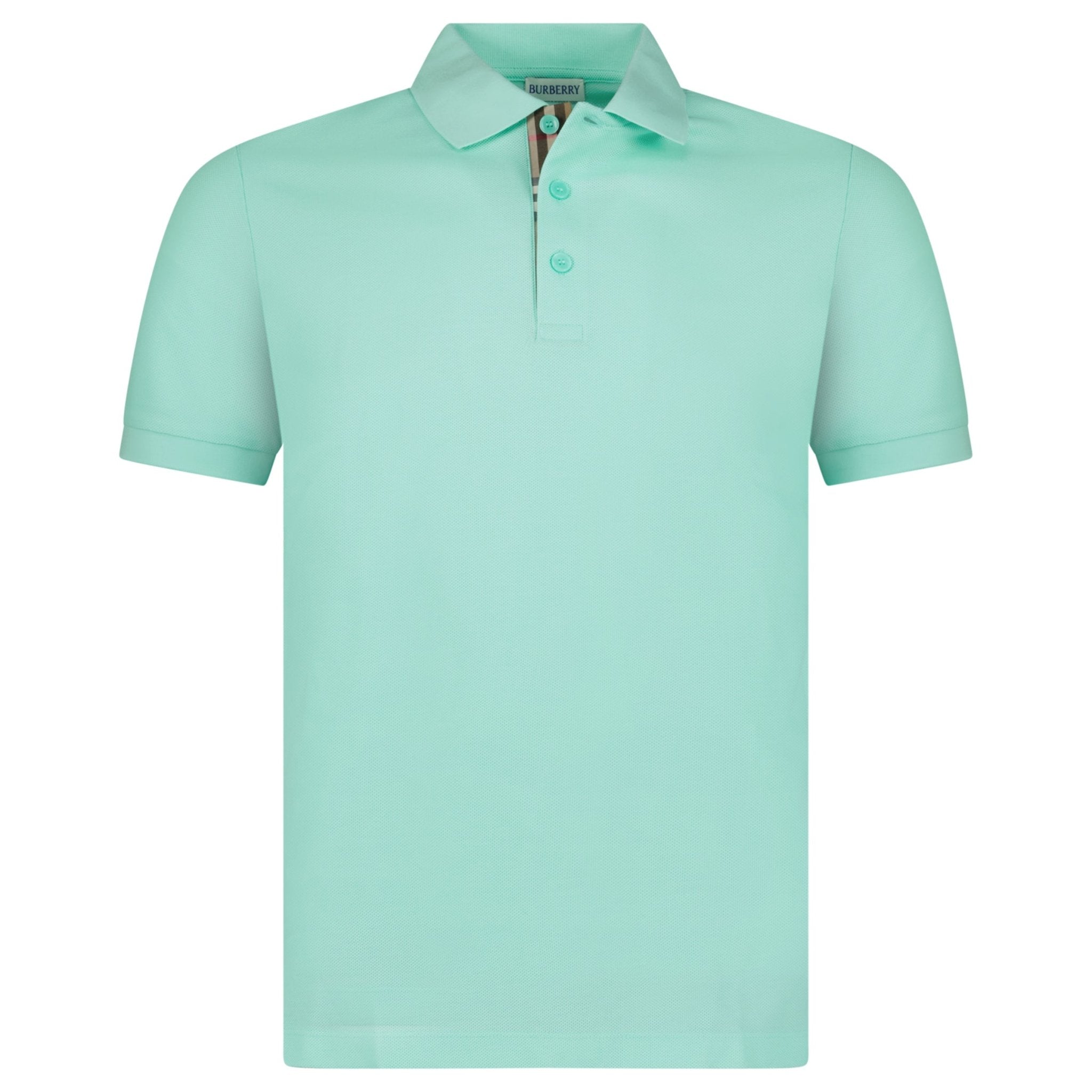 Burberry 'Hartford' Check Placket Polo Summer Mint