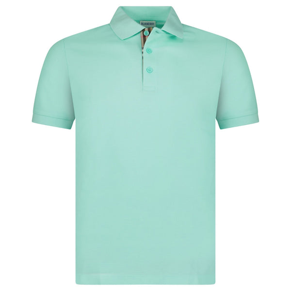Burberry 'Hartford' Check Placket Polo Summer Mint