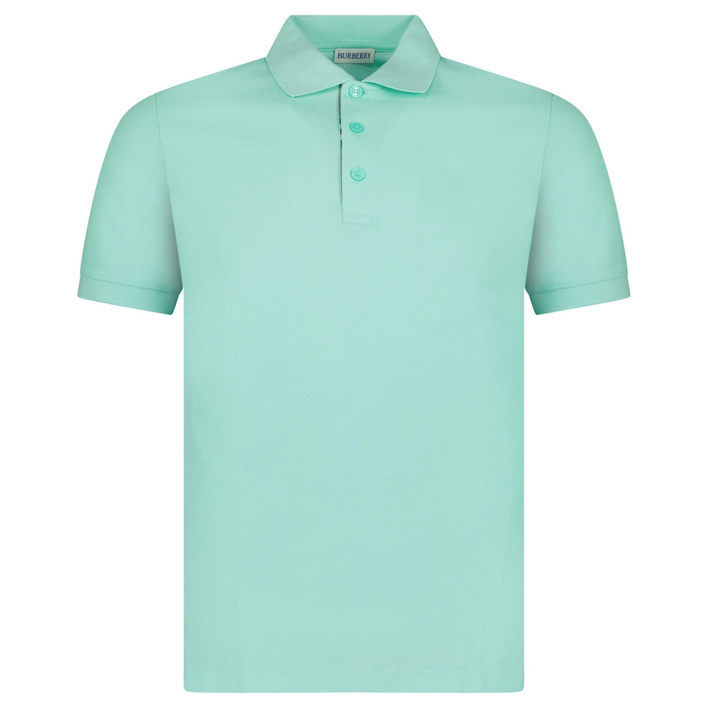 Burberry 'Hartford' Check Placket Polo Summer Mint