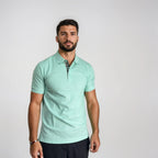 Burberry 'Hartford' Check Placket Polo Summer Mint