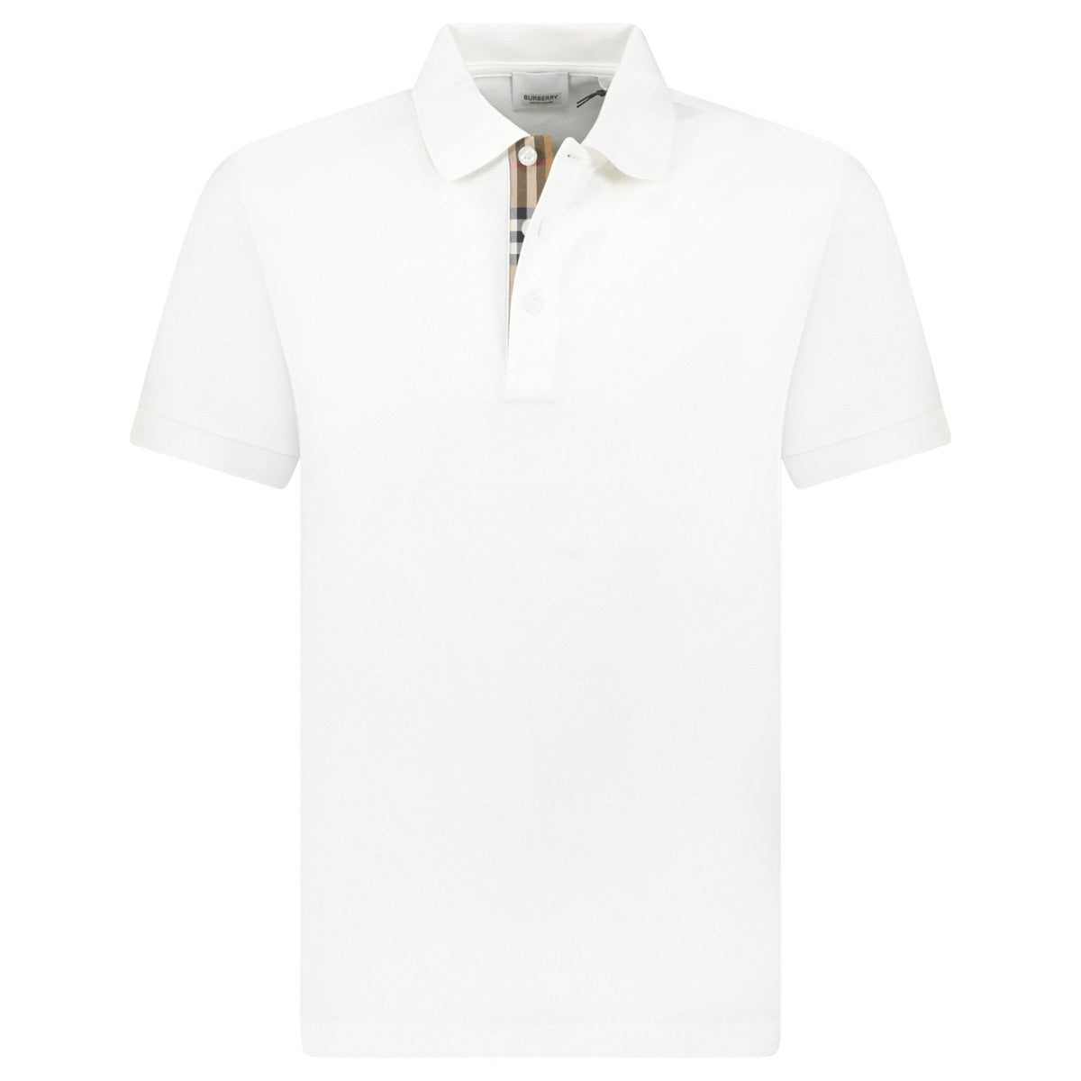 Burberry 'Hartford' Check Placket Polo White